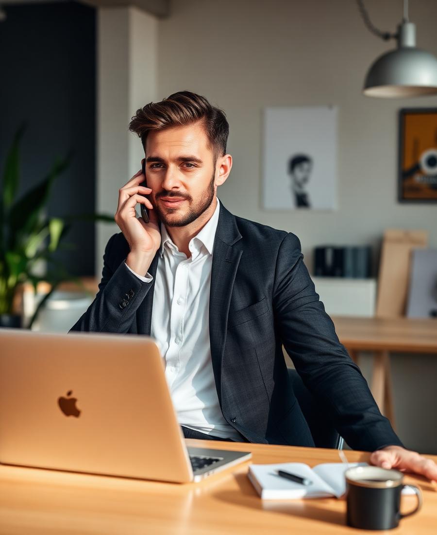 Unternehmer am Telefon